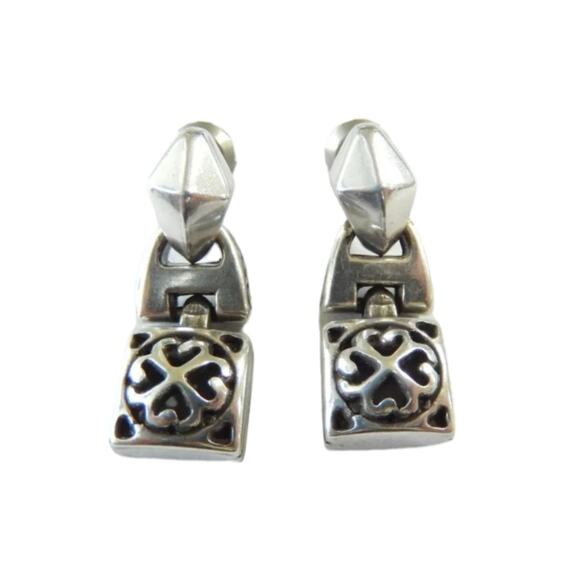 BRIGHTON Doorknocker Retired Silver Post Earrings‎ - Picture 3 of 7